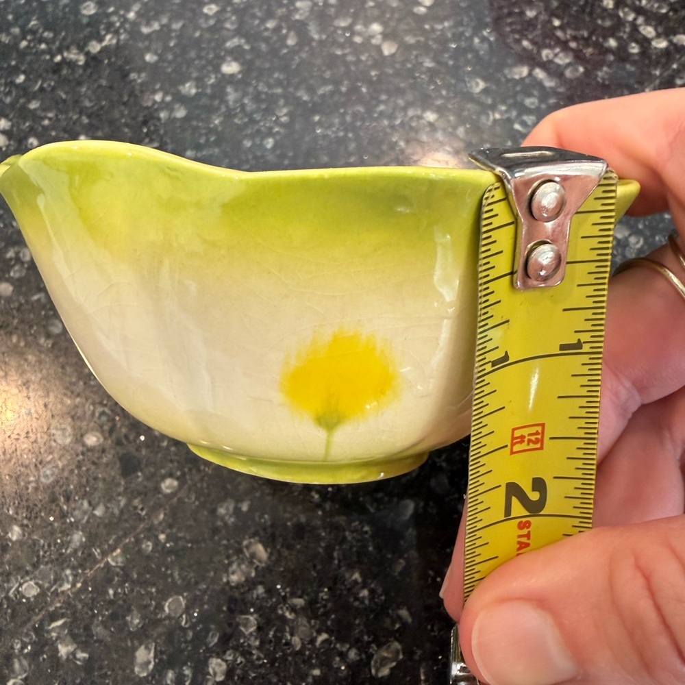 Mustardseed and Moonshine Green and Yellow Ceramic Trinket Bowl - Picture 6 of 6